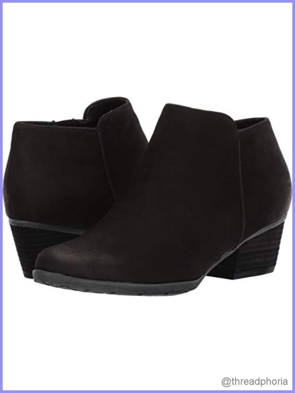 Waterproof Leather Ankle Bootie Block Heel Round Toe Fall